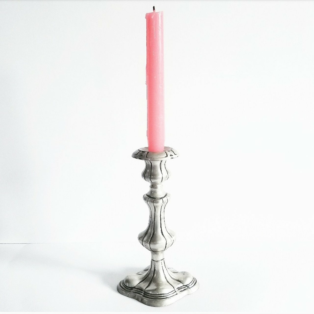 Vintage Antique Silver Engraved Candle Holder